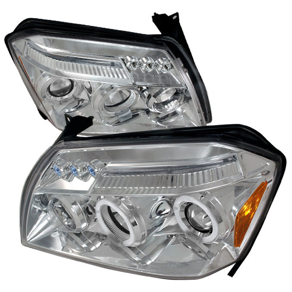 05-08 DODGE MAGNUM HEADLIGHT HALO LED PROJECTOR CHROME
