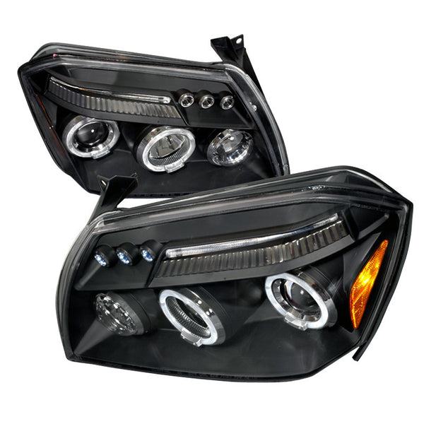 05-08 DODGE MAGNUM HEADLIGHT HALO LED PROJECTOR BLACK