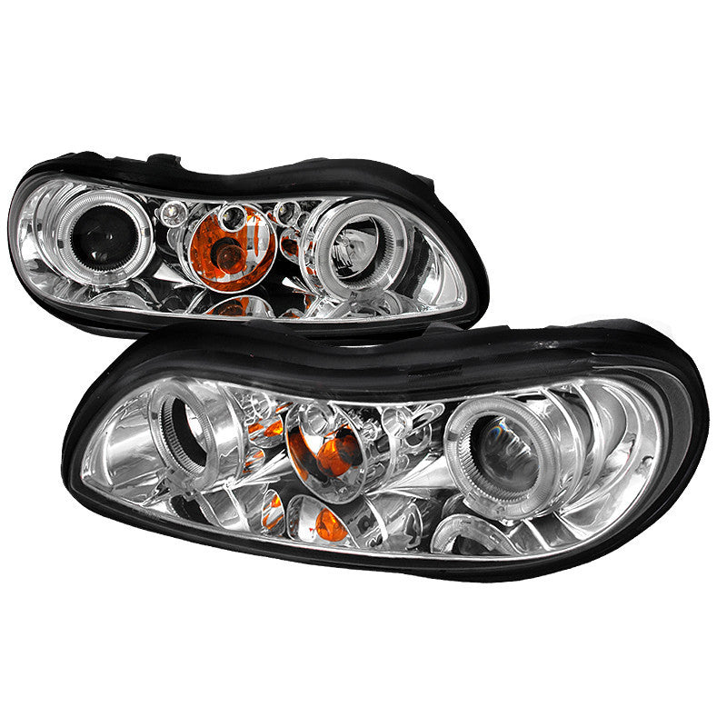 99-03 CHEVY MALIBU HEADLIGHT HALO LED PROJECTOR CHROME