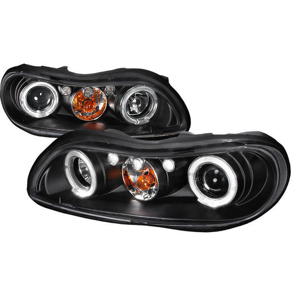 99-03 CHEVY MALIBU HEADLIGHT HALO LED PROJECTOR BLACK