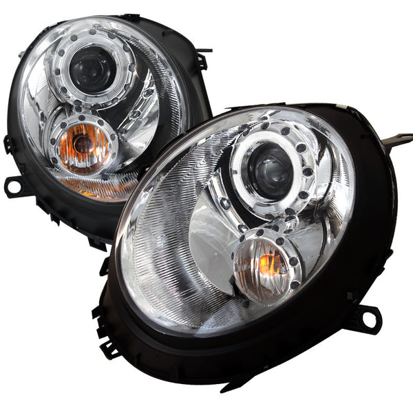 07-12 MINI COOPER HEADLIGHT CHROME HOUSING PROJECTOR HEADLIGHTS