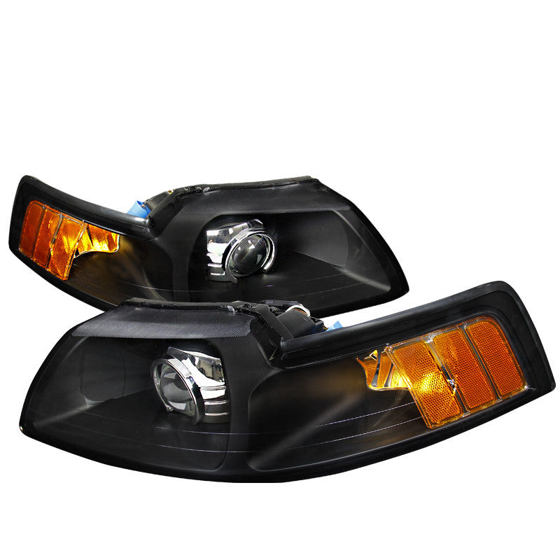 99-04 FORD MUSTANG HEADLIGHT PROJECTOR HEADLIGHT BLACK HOUSING