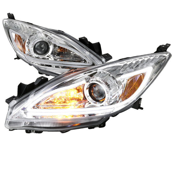 10-13 MAZDA 3 HEADLIGHT PROJECTOR HEADLIGHT CHROME HOUSING WITH LED