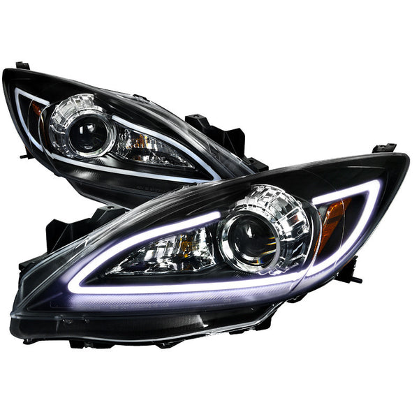 10-13 MAZDA 3 HEADLIGHT PROJECTOR HEADLIGHT BLACK HOUSING WITH LED