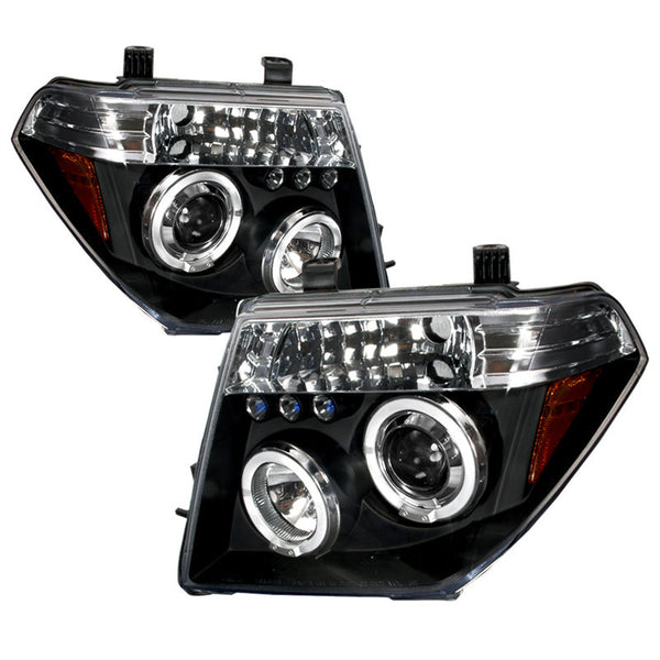 05-08 NISSAN FRONTIER HEADLIGHT HALO LED PROJECTOR BLACK
