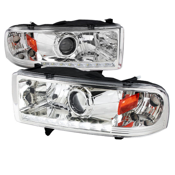94-01 DODGE RAM HEADLIGHT PROJECTOR HEADLIGHT CHROME HOUSING