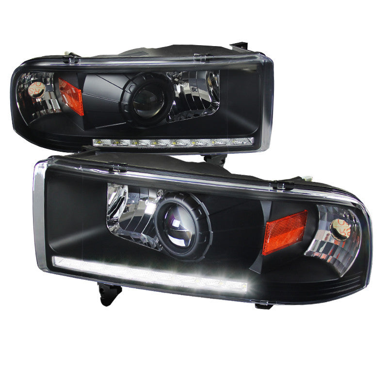 94-01 DODGE RAM HEADLIGHT PROJECTOR HEADLIGHT BLACK HOUSING