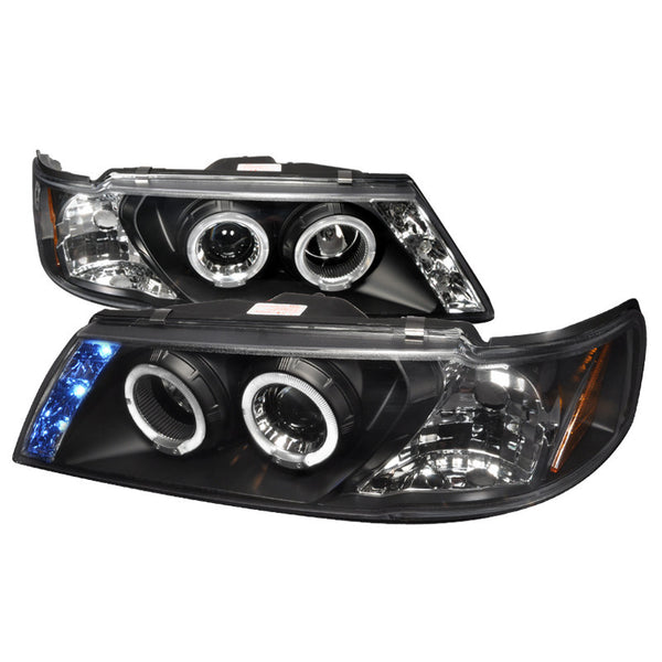 95-99 NISSAN SENTRA HEADLIGHT HALO LED PROJECTOR BLACK