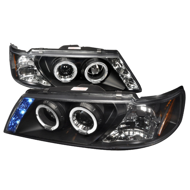 95-99 NISSAN SENTRA HEADLIGHT HALO LED PROJECTOR BLACK