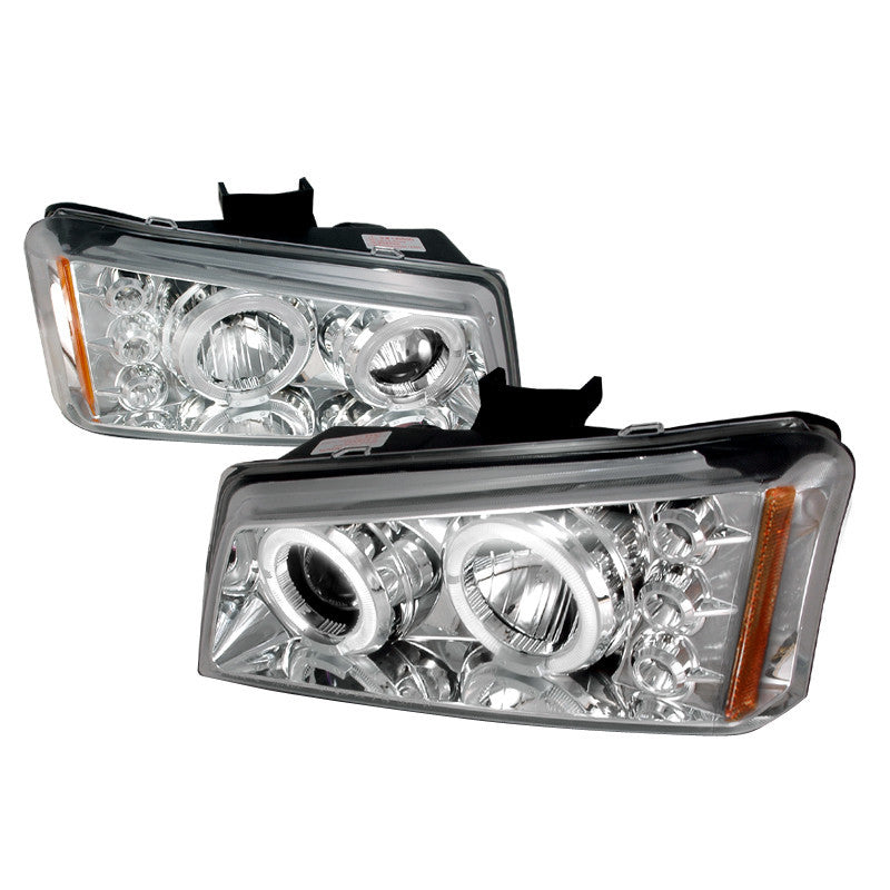 03-06 CHEVY SILVERADO HEADLIGHT HALO LED PROJECTOR CHROME