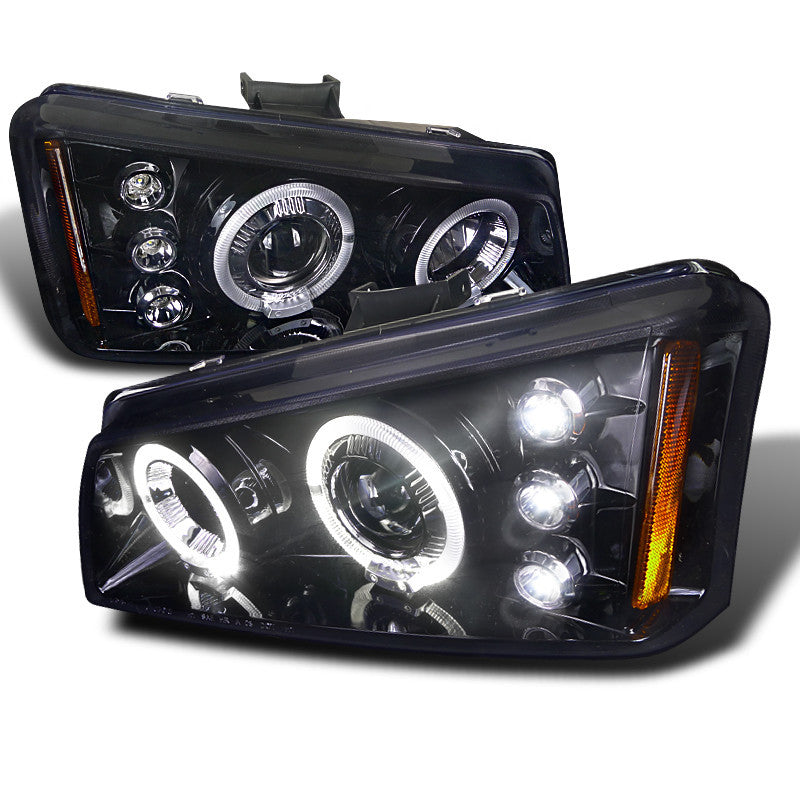 03-07 CHEVY SILVERADO HEADLIGHT SMOKED LENS GLOSS BLACK HOUSING PROJECTOR HEADLIGHTS