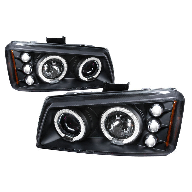 03-06 CHEVY AVALANCHE HEADLIGHT HALO LED PROJECTOR BLACK DOES NOT FIT MODEL WITH BODY CLADDING KIT