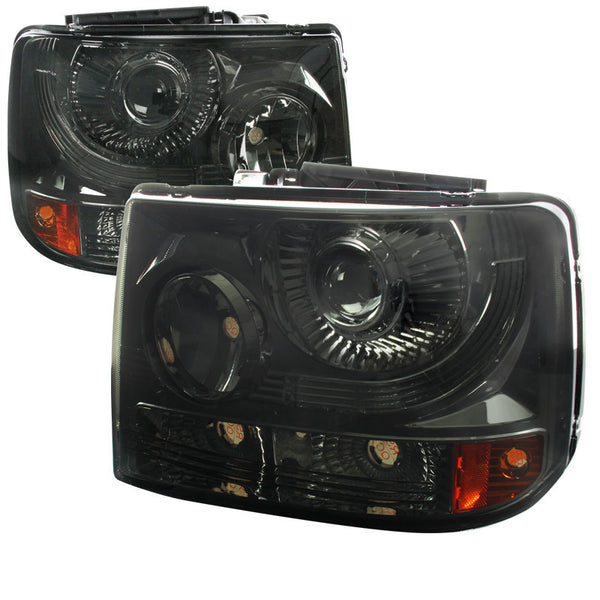 99-02 CHEVY SILVERADO HEADLIGHT 1 PC PROJECTOR HEADLIGHT - SMOKED (ONLY FITS WITH SPEC-D VERTICAL FACELIFT CONVERSION GRILL)