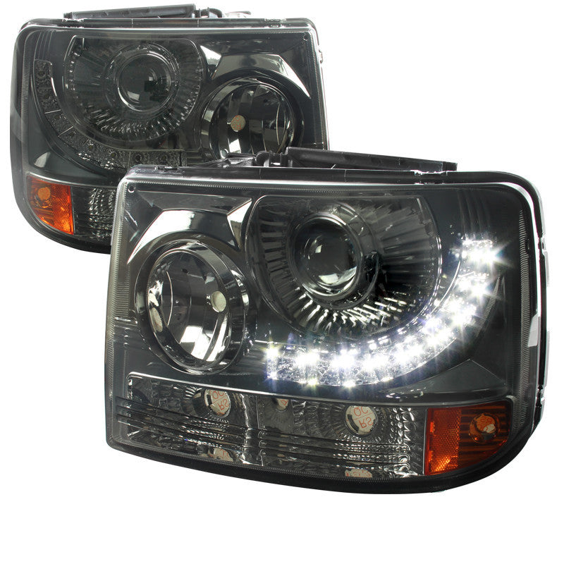99-02 CHEVY SILVERADO HEADLIGHT 1 PC PROJECTOR HEADLIGHT - SMOKED WITH LED (ONLY FITS WITH SPEC-D VERTICAL FACELIFT CONVERSION GRILL)