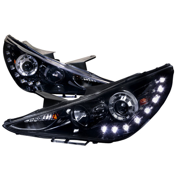 11-UP HYUNDAI SONATA HEADLIGHT PROJECTOR HEADLIGHT GLOSS BLACK HOUSING WITH SMOKED LENS