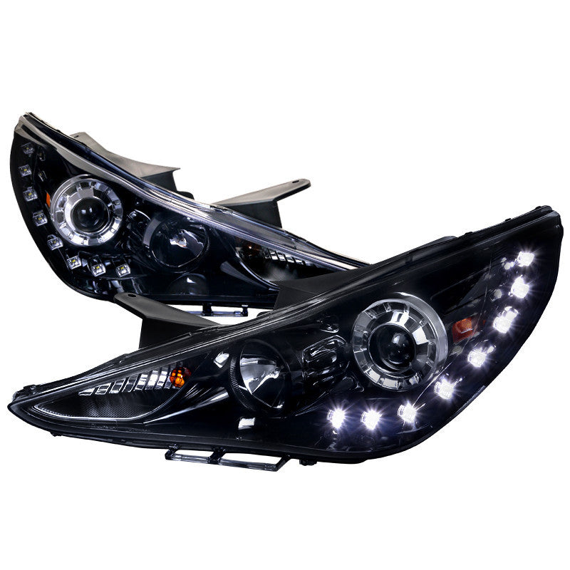 11-UP HYUNDAI SONATA HEADLIGHT PROJECTOR HEADLIGHT GLOSS BLACK HOUSING WITH SMOKED LENS