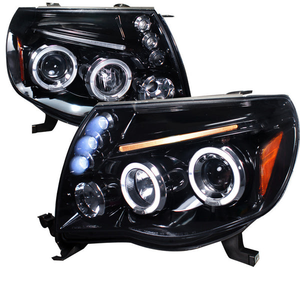 05-11 TOYOTA TACOMA HEADLIGHT HALO LED PROJECTOR SMOKE