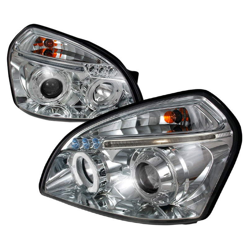 04-07 HYUNDAI TUCSON HEADLIGHT HALO LED PROJECTOR CHROME