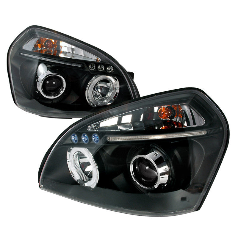 04-07 HYUNDAI TUCSON HEADLIGHT HALO LED PROJECTOR BLACK