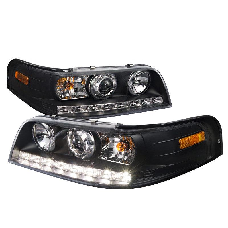 98-11 FORD CROWN VICTORIA HEADLIGHT PROJECTOR HEADLIGHT BLACK HOUSING