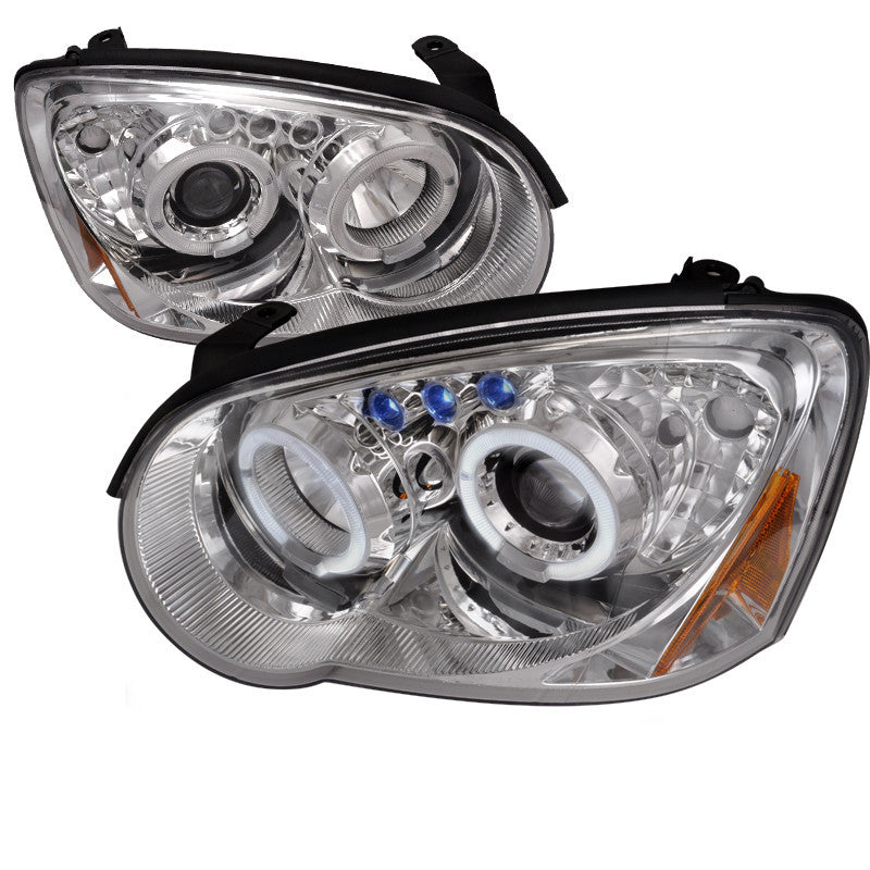 04-05 SUBARU IMPREZA HEADLIGHT HALO LED PROJECTOR CHROME