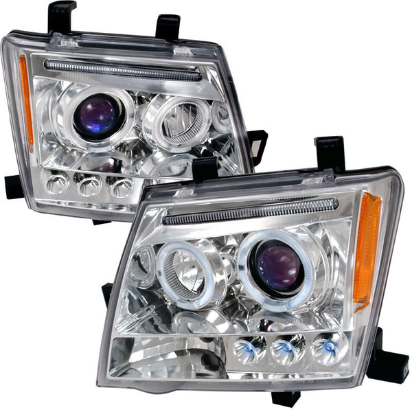 05-12 NISSAN XTERRA HEADLIGHT HALO LED PROJECTOR CHROME