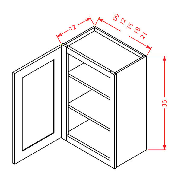 36" High Wall Cabinets-Single Door
