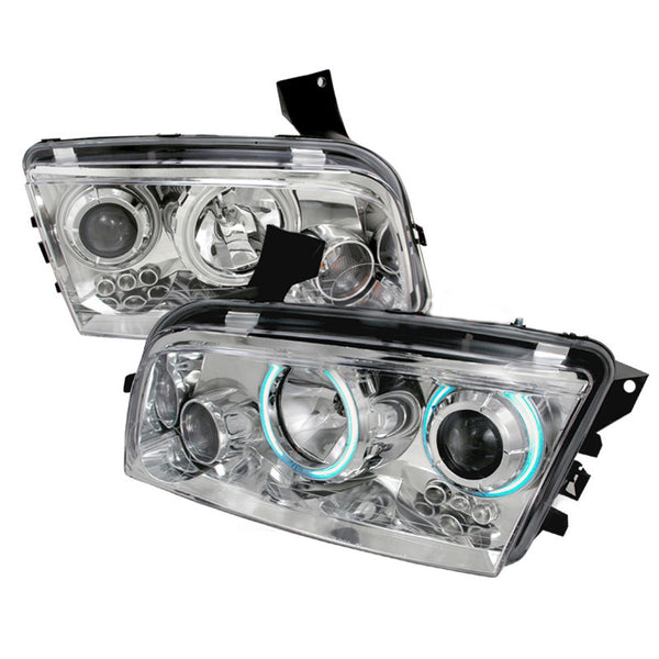 05-10 DODGE CHARGER HEADLIGHT CCFL HALO PROJECTOR HEADLIGHTS CHROME