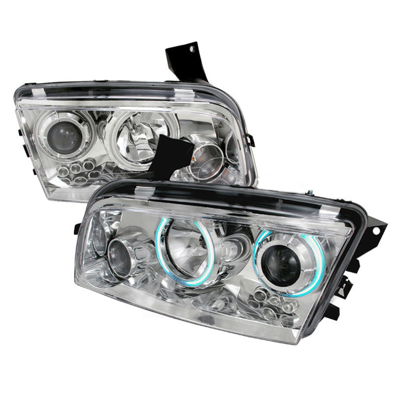 05-10 DODGE CHARGER HEADLIGHT CCFL HALO PROJECTOR HEADLIGHTS CHROME