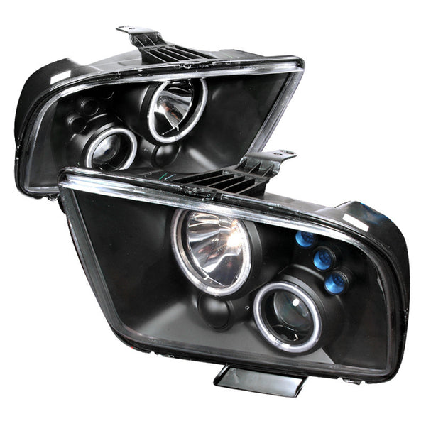 05-09 FORD MUSTANG HEADLIGHT CCFL HALO PROJECTOR HEADLIGHTS BLACK