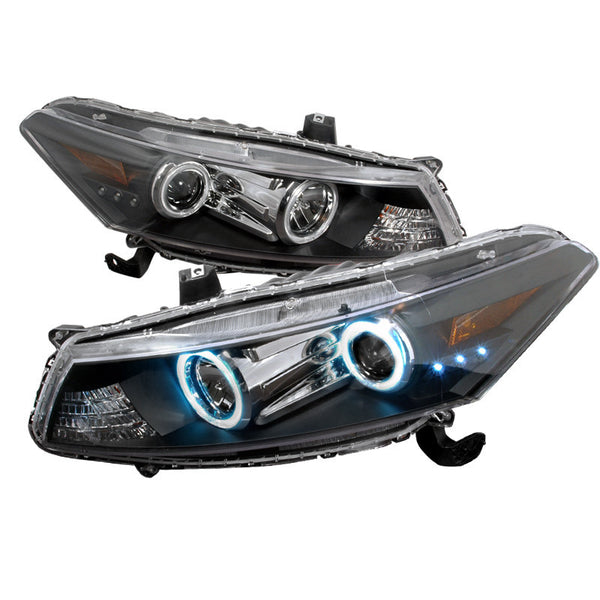08-09 HONDA ACCORD HEADLIGHT CCFL HALO PROJECTOR HEADLIGHTS BLACK