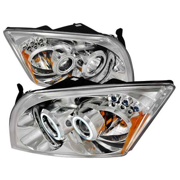07-10 DODGE CALIBER HEADLIGHT CCFL HALO PROJECTOR HEADLIGHTS CHROME