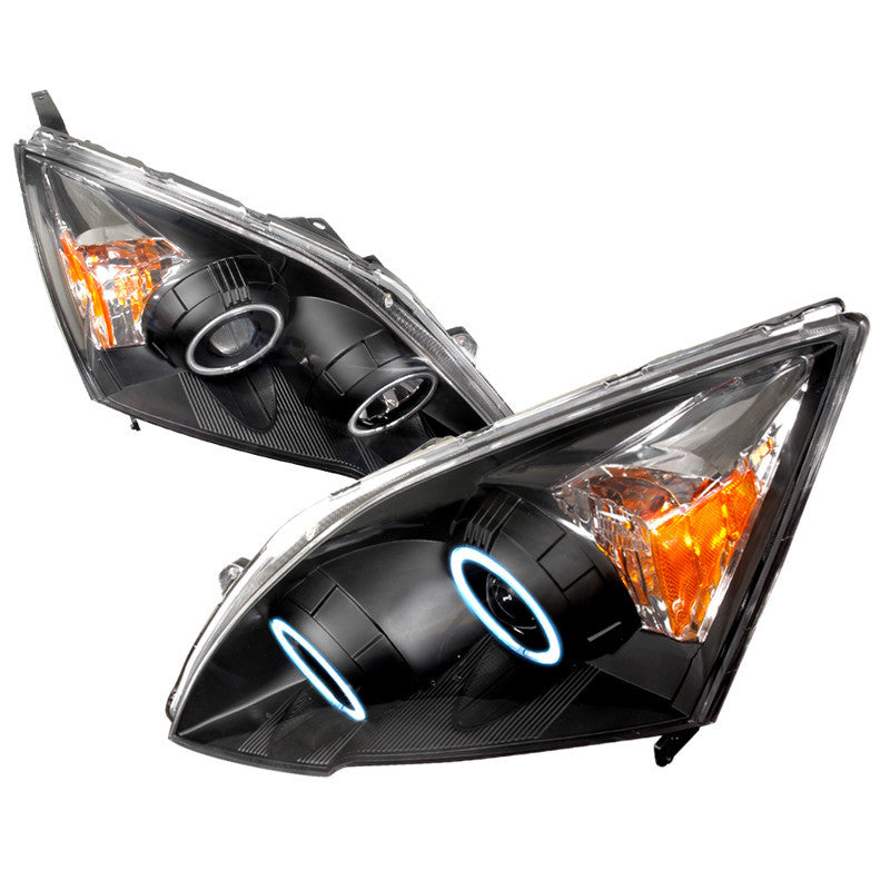 07-08 HONDA CRV HEADLIGHT CCFL HALO PROJECTOR HEADLIGHTS BLACK