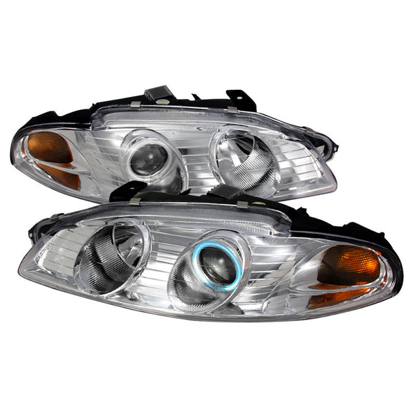 97-99 MITSUBISHI ECLIPSE HEADLIGHT CCFL HALO PROJECTOR HEADLIGHTS CHROME