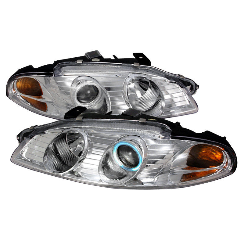 97-99 MITSUBISHI ECLIPSE HEADLIGHT CCFL HALO PROJECTOR HEADLIGHTS CHROME