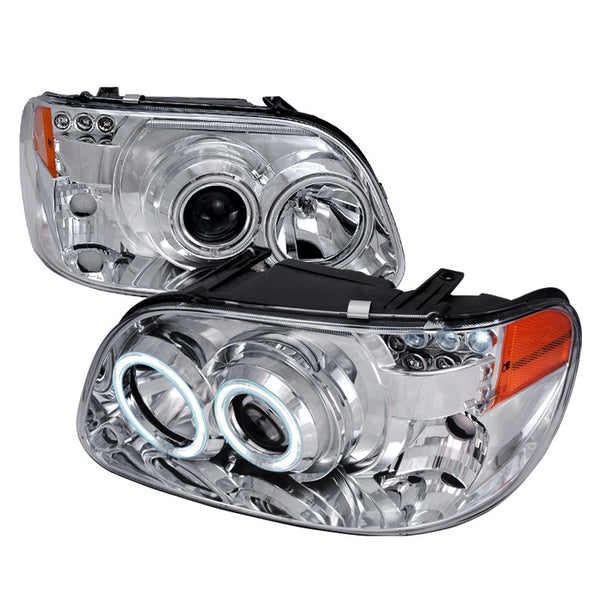 95-01 FORD EXPLORER HEADLIGHT CCFL HALO PROJECTOR HEADLIGHTS CHROME