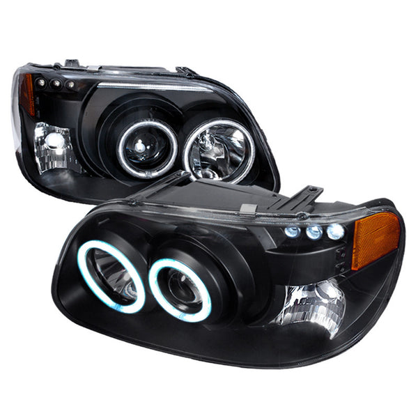 95-01 FORD EXPLORER HEADLIGHT CCFL HALO PROJECTOR HEADLIGHTS BLACK