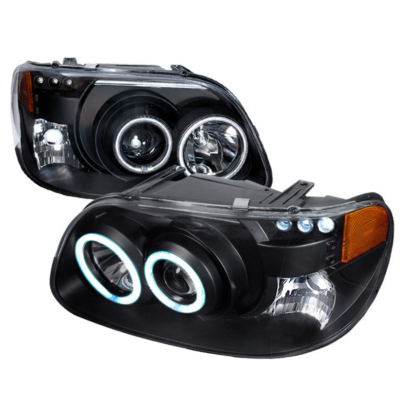 95-01 FORD EXPLORER HEADLIGHT CCFL HALO PROJECTOR HEADLIGHTS BLACK