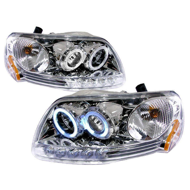 97-03 FORD F150 HEADLIGHT CCFL HALO PROJECTOR HEADLIGHTS CHROME