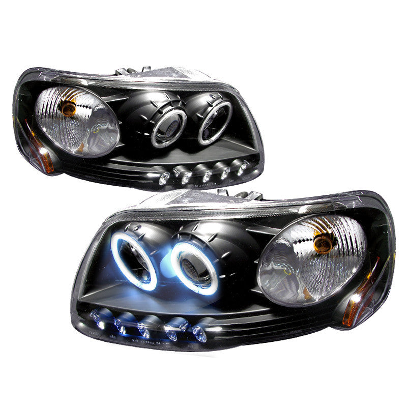 97-03 FORD F150 HEADLIGHT CCFL HALO PROJECTOR HEADLIGHTS BLACK