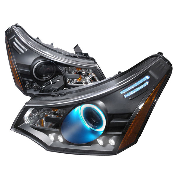 08-10 FORD FOCUS HEADLIGHT CCFL HALO PROJECTOR HEADLIGHTS BLACK