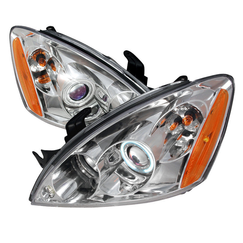 04-06 MITSUBISHI LANCER HEADLIGHT CCFL HALO PROJECTOR HEADLIGHTS CHROME