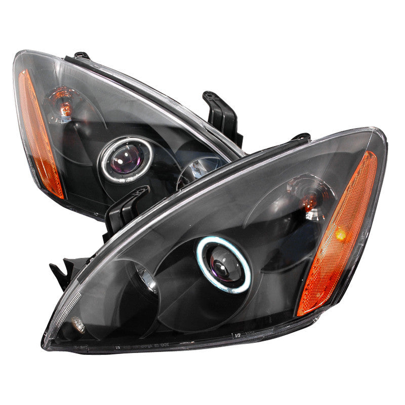 04-06 MITSUBISHI LANCER HEADLIGHT CCFL HALO PROJECTOR HEADLIGHTS BLACK