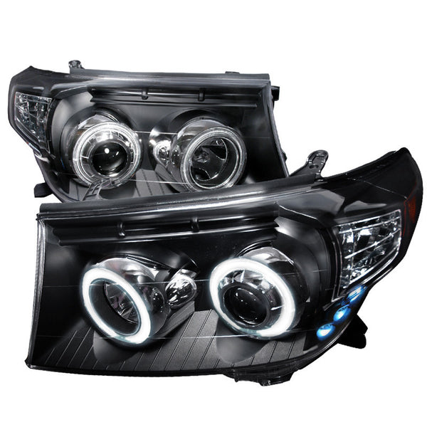 08-UP TOYOTA LAND CRUSIER HEADLIGHT CCFL HALO PROJECTOR HEADLIGHTS BLACK