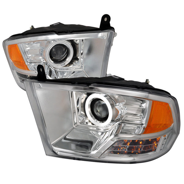 09-UP DODGE RAM HEADLIGHT CCFL HALO PROJECTOR HEADLIGHTS CHROME