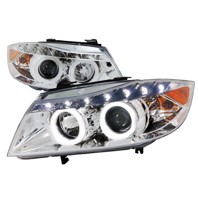 05-08 BMW E90 HEADLIGHT SMD LED ICED HALO PROJECTOR HEADLIGHT CHROME HOUSING