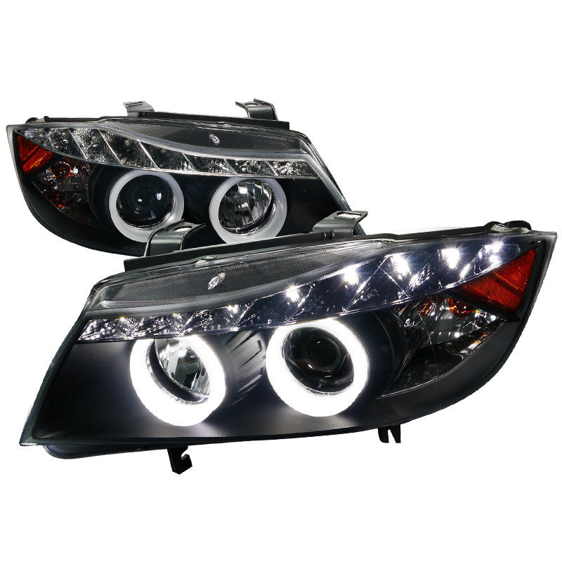 05-08 BMW E90 HEADLIGHT SMD LED ICED HALO PROJECTOR HEADLIGHT BLACK HOUSING