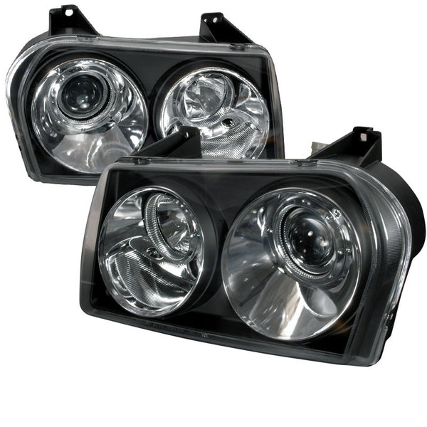 05-10 CHRYSLER 300 HEADLIGHT PROJECTOR HEADLIGHT BLACK, NOT COMPATIBLE WITH FACTORY HID