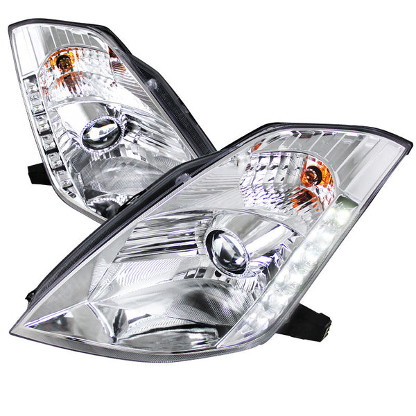 2003-2005 NISSAN 350Z HEADLIGHT PROJECTOR HEADLIGHTS CHROME HOUSING