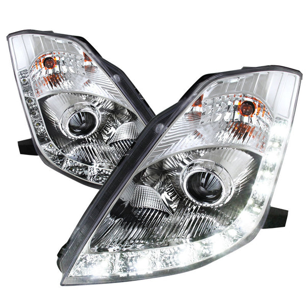 06 NISSAN 350Z HEADLIGHT PROJECTOR HEADLIGHTS CHROME